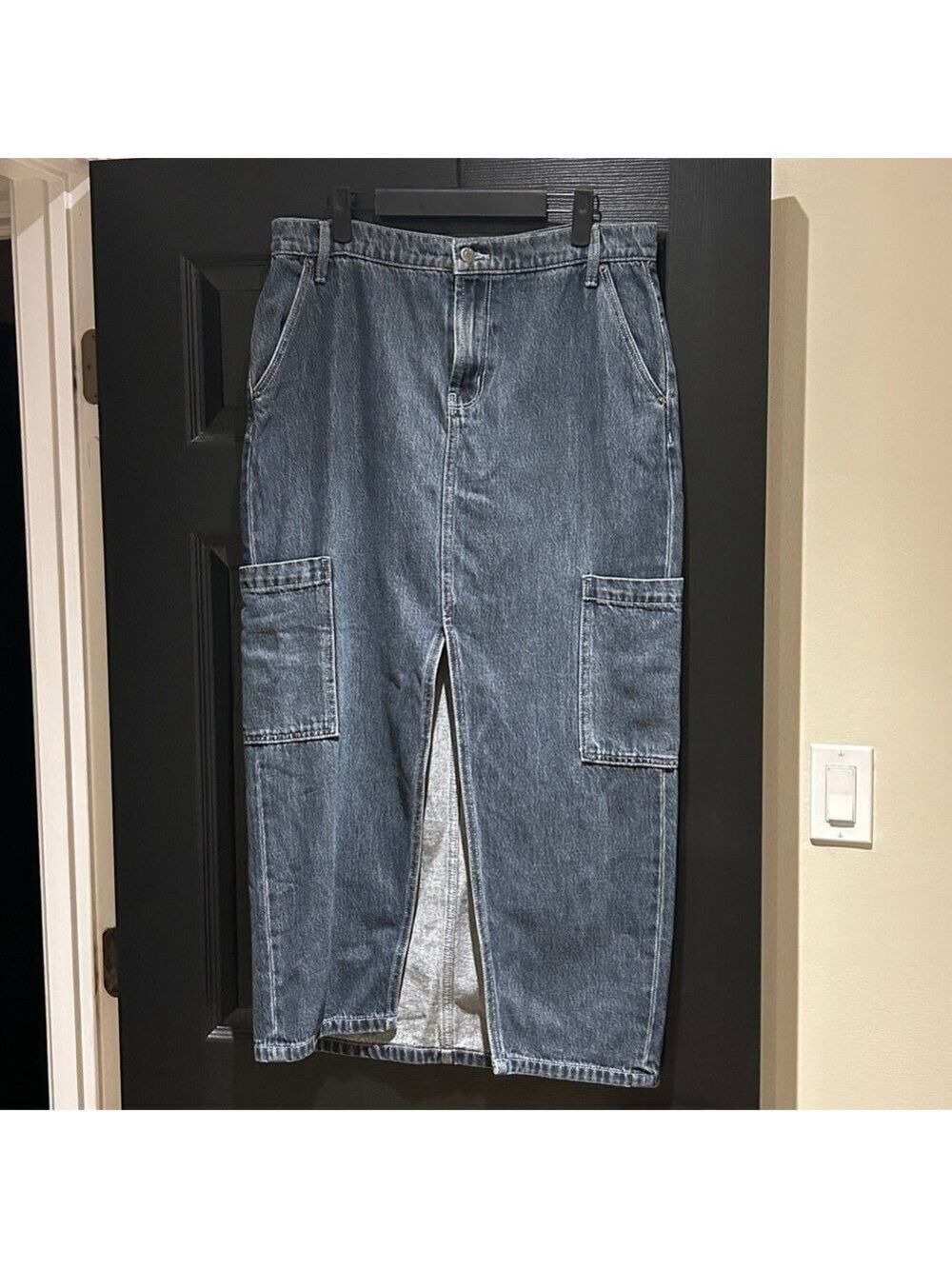 Old Navy Gray Denim Maxi Skirt